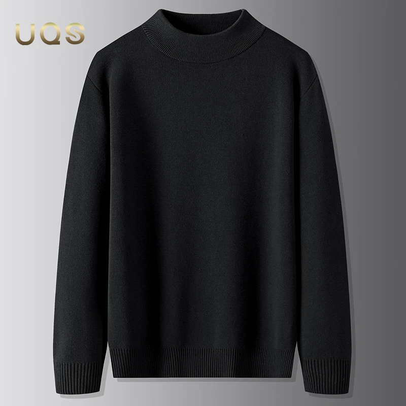 加厚大码纯棉男士半高领秋冬款针织衫宽松舒适弹力套头百搭打底衫