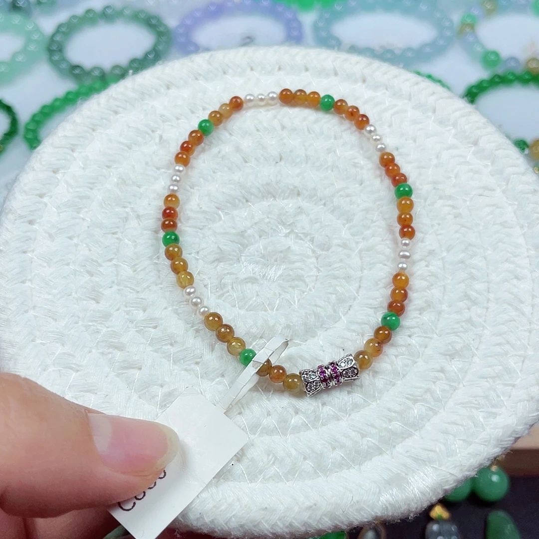 翡翠未镶嵌手链天然缅甸翡翠A货卡3.5