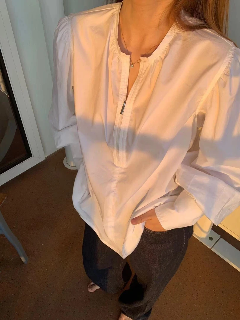 【A100-A199编码】欢姐四季通用轻熟风长袖衬衫女士服上衣时尚短款