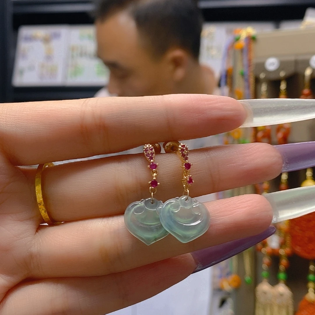 翡翠合金耳饰翡翠