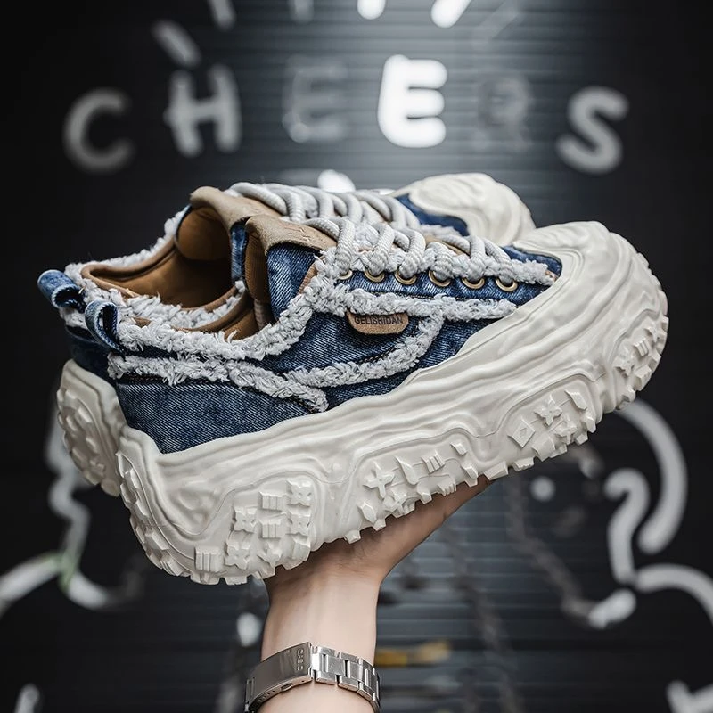 小众做旧男鞋2025夏季新款复古网红增高老爹鞋潮流百搭跑步运动鞋