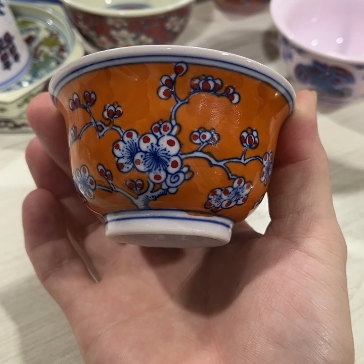 摆件///////景德镇陶瓷杯子。红。