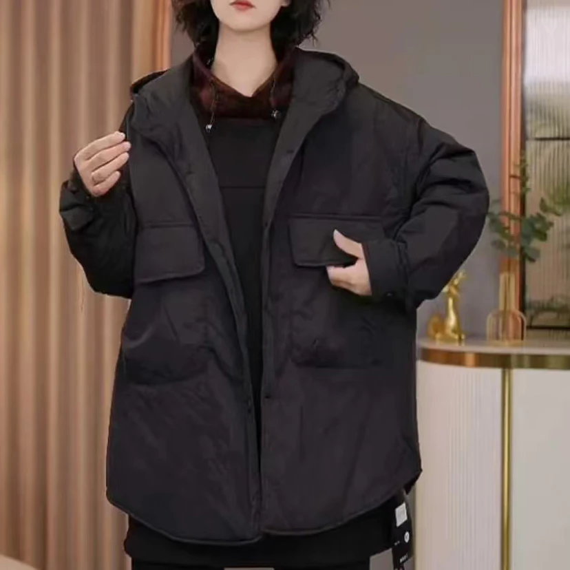 9272秋季新款2024宽松休闲时尚短款连帽棉衣外套女