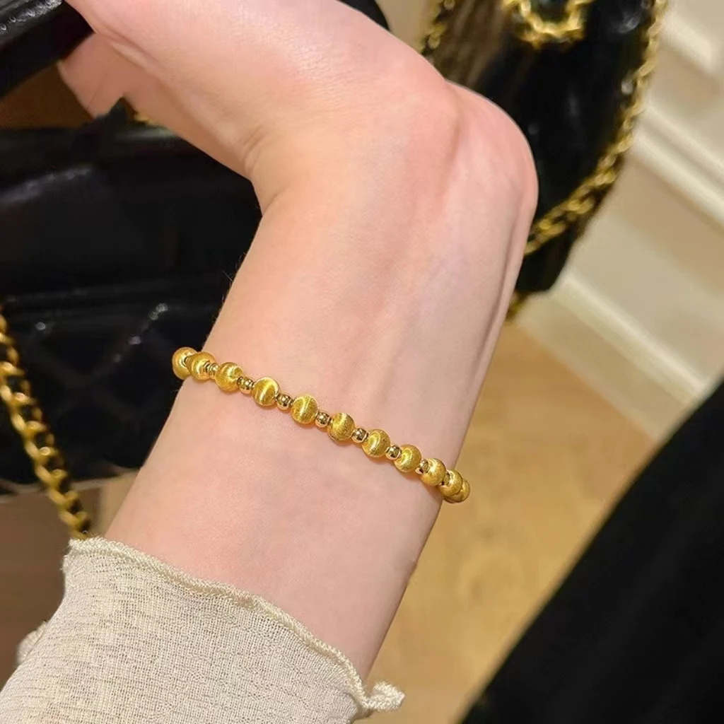 铜合金手链 铜合金大珠小珠百搭手链