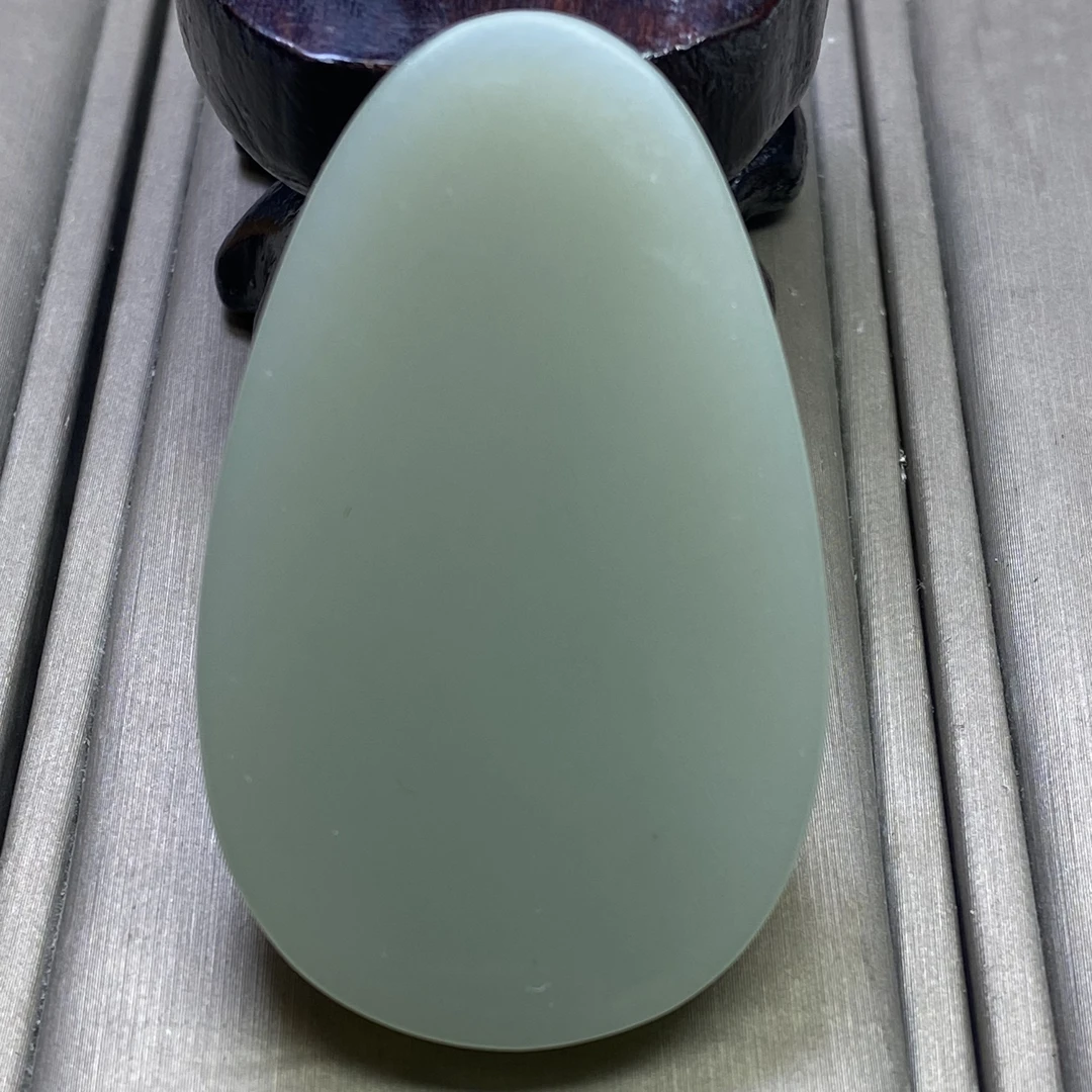 天然和田新疆且末青白平安无事过灯牌子挂件吊坠油润一物一证