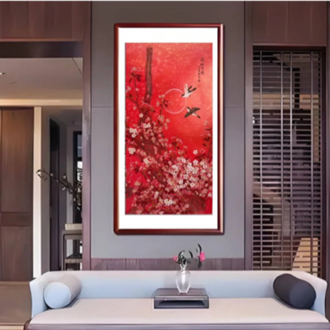 李杰四尺写意花鸟《花好月圆》