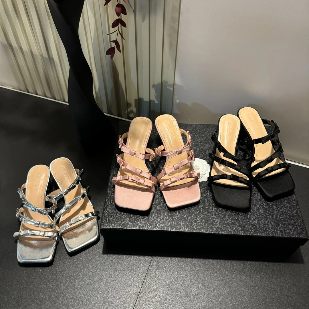 【现现】春夏新款仙女风绝美蝴蝶结氛围感休闲百搭露趾网红爆款拖鞋