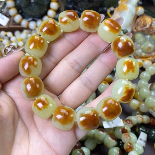 玉四*手工手串颗颗带皮卡16