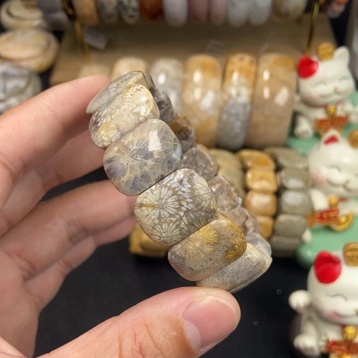 未镶嵌手链硅化珊瑚（珊瑚玉）