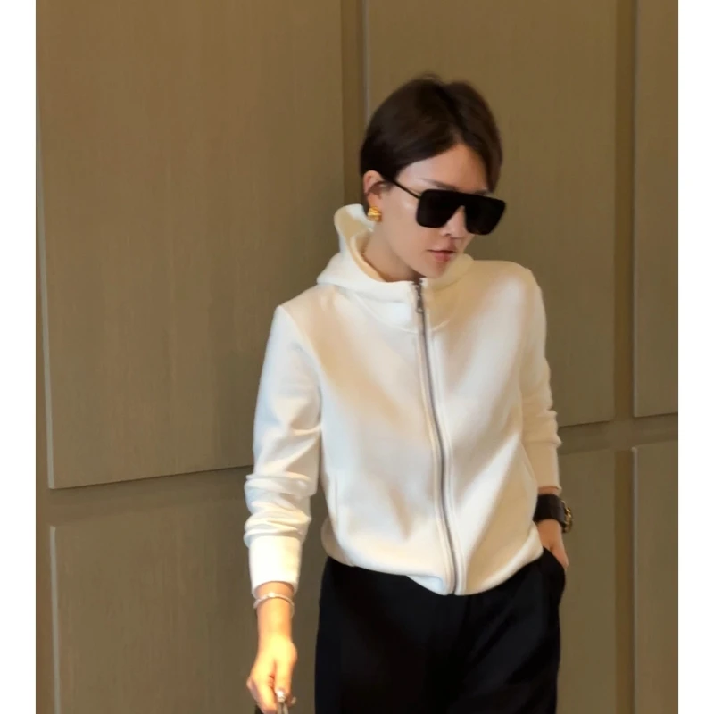 《茅台带帽》JING经典时尚帽衫220404纯色长袖戴帽上衣休闲女装外套