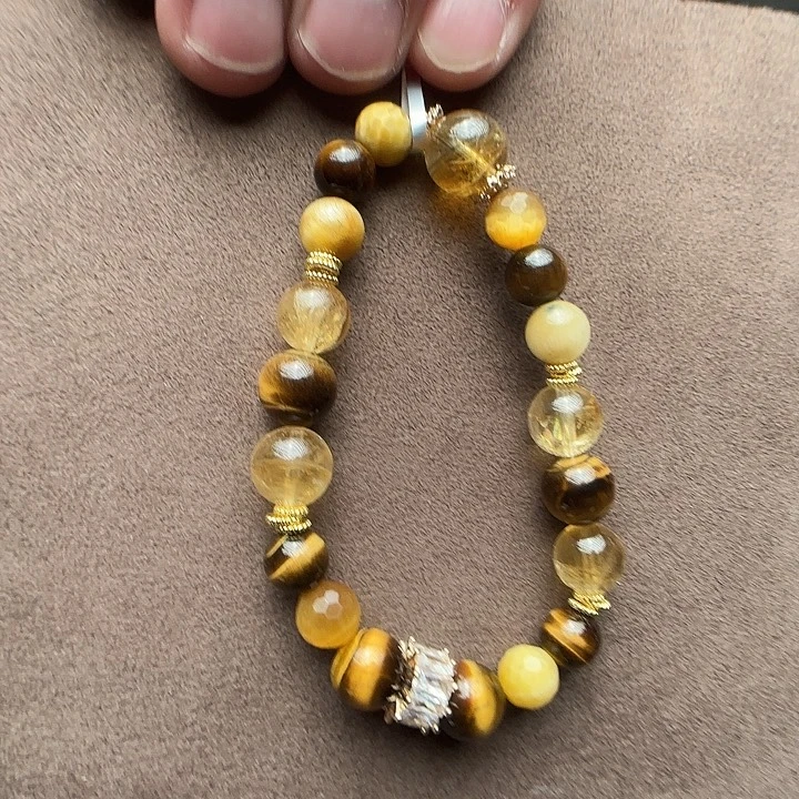 未镶嵌手链水晶天然金霸手链单圈