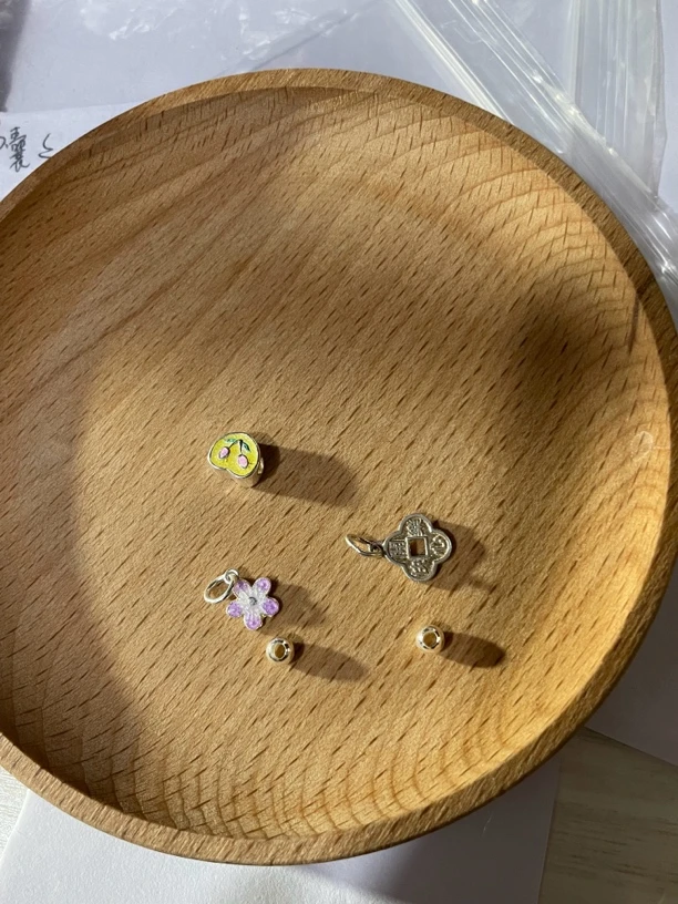 吊坠足银珐琅 语音吊坠 足银花花吊坠