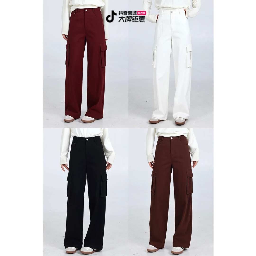 噜噜【工装守护者】微胖大码女冬季百搭休闲直筒工装裤ZY410H22