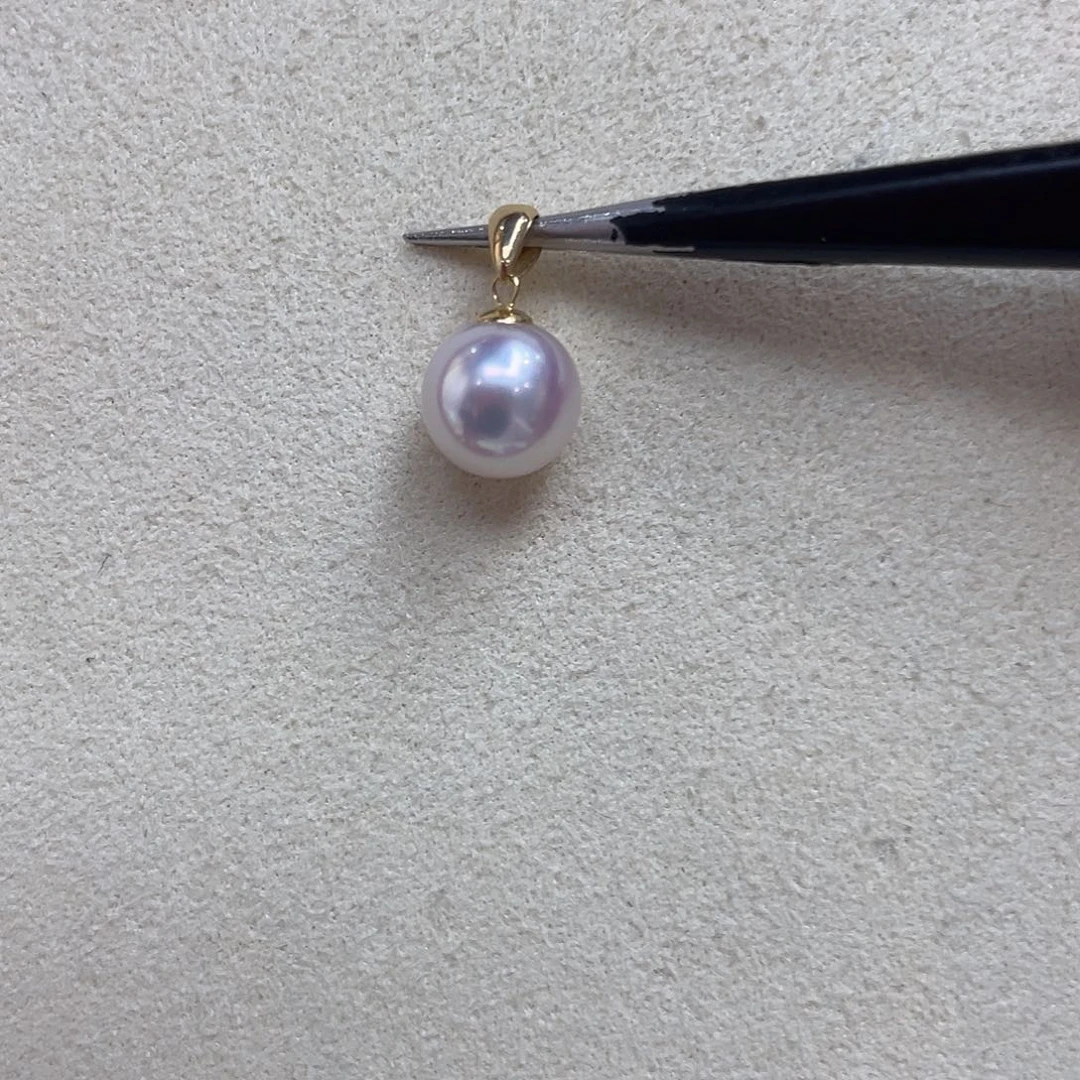 海水珍珠18K金镶嵌吊坠(不含链)