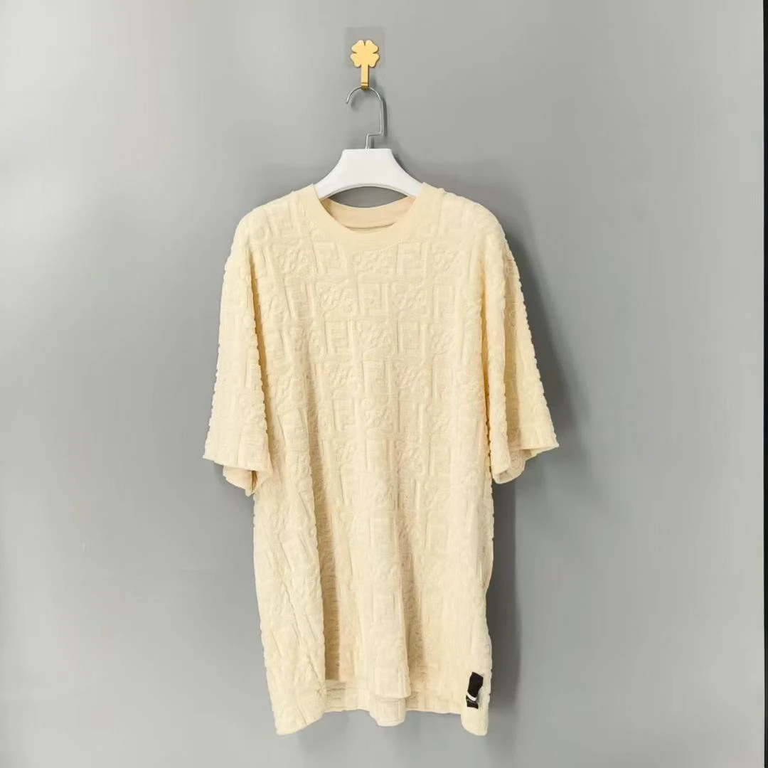 99新 FENDI/芬迪 葡萄籽奢潮/FENDI圆领提花休闲短袖/M