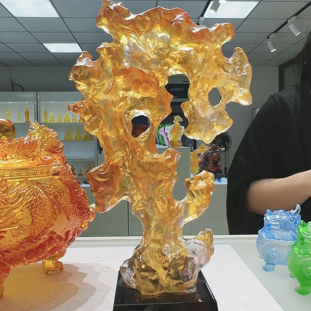 【闪购商品】手工艺品琉璃太湖石 29cm