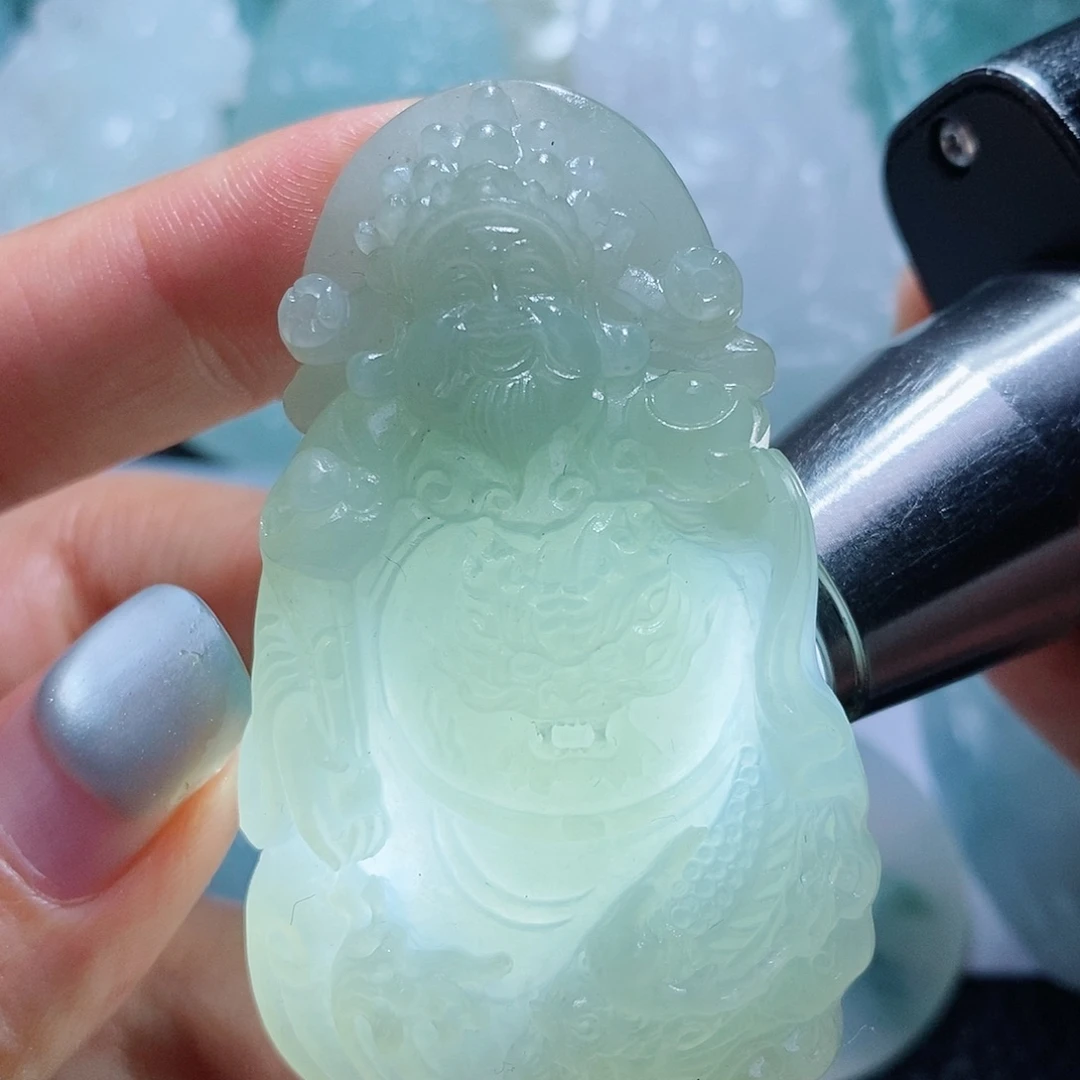 定制翡翠未镶嵌毛货付款后确认抛光