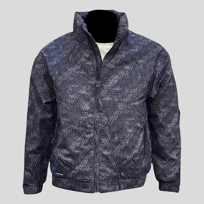 ohmmayby小板型白鸭绒印花羽绒服外套冬季时尚潮流加厚短款高级感