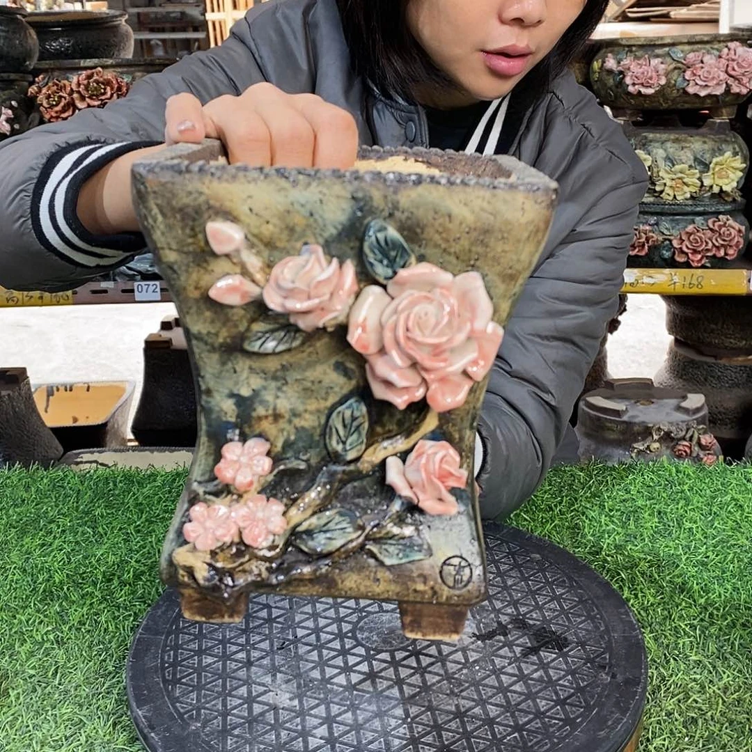 红陶青藤花器多肉花盆