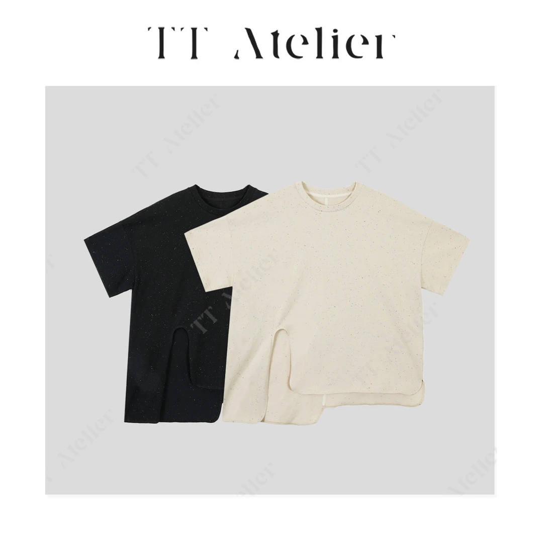 TT设计师【弧线】夏季新款小众时尚线条露腰设计感百搭t恤TT190445