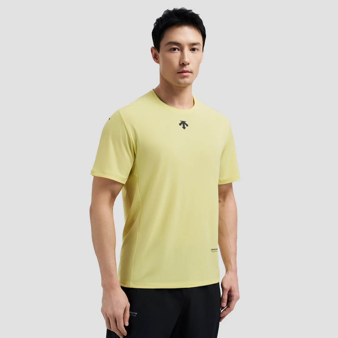 DESCENTE迪桑特RUNNING系列跑步运动健身男士短袖D5231RTS42-YE