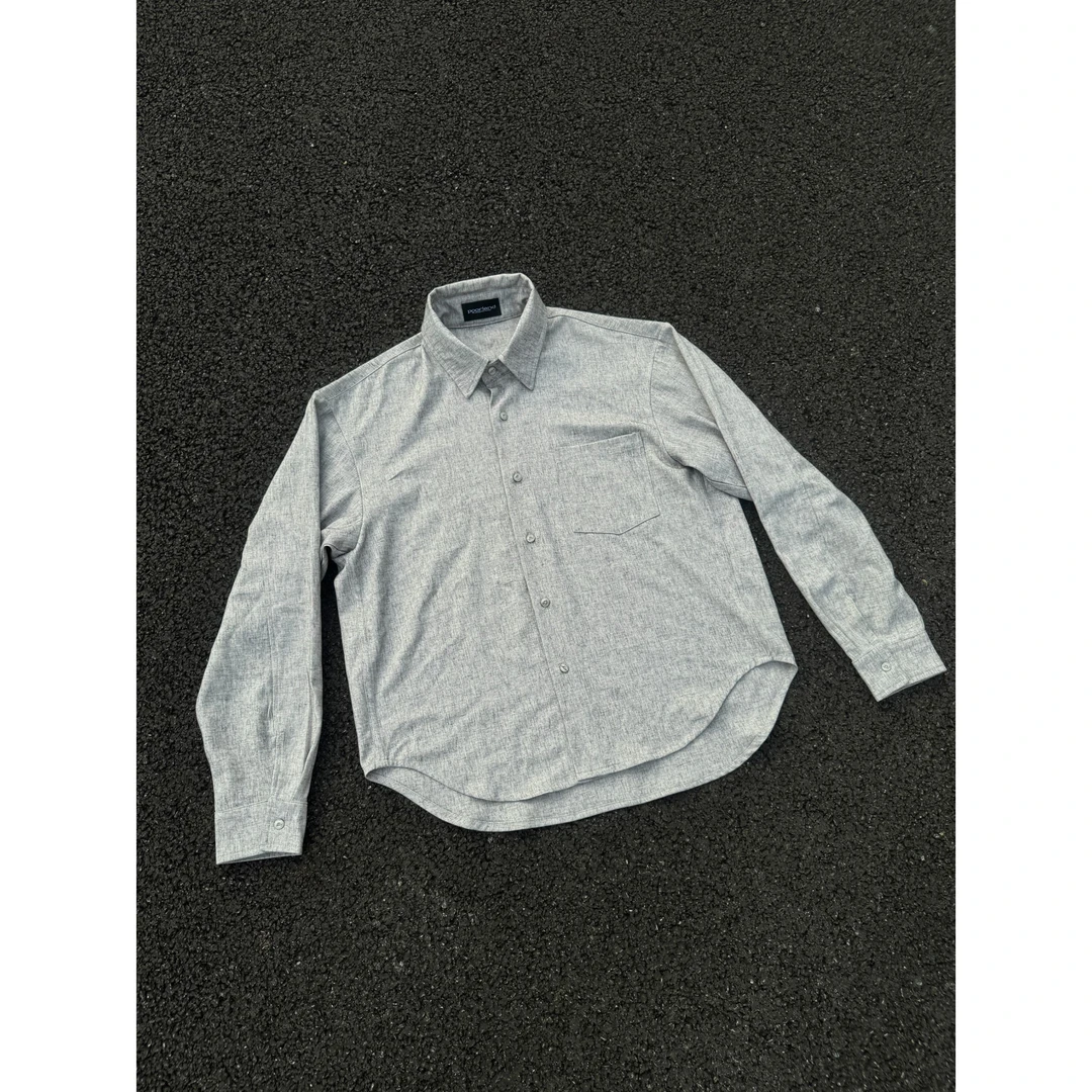 【白青亚麻】抗皱亚麻混纺夏季老钱长袖衬衫PoorlandCTR022号店