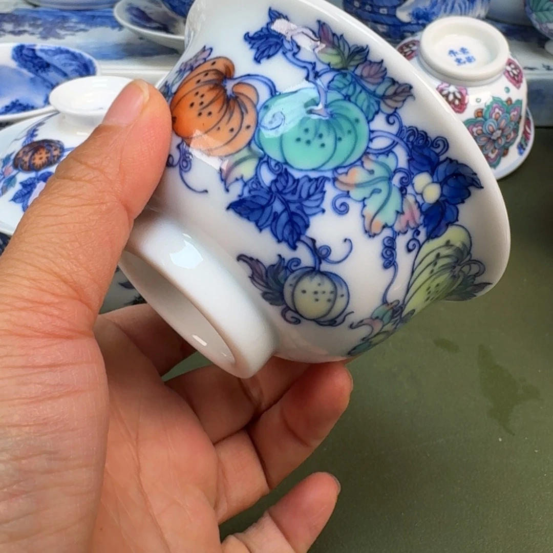 陶瓷景德镇纯手绘茶具圆圆298