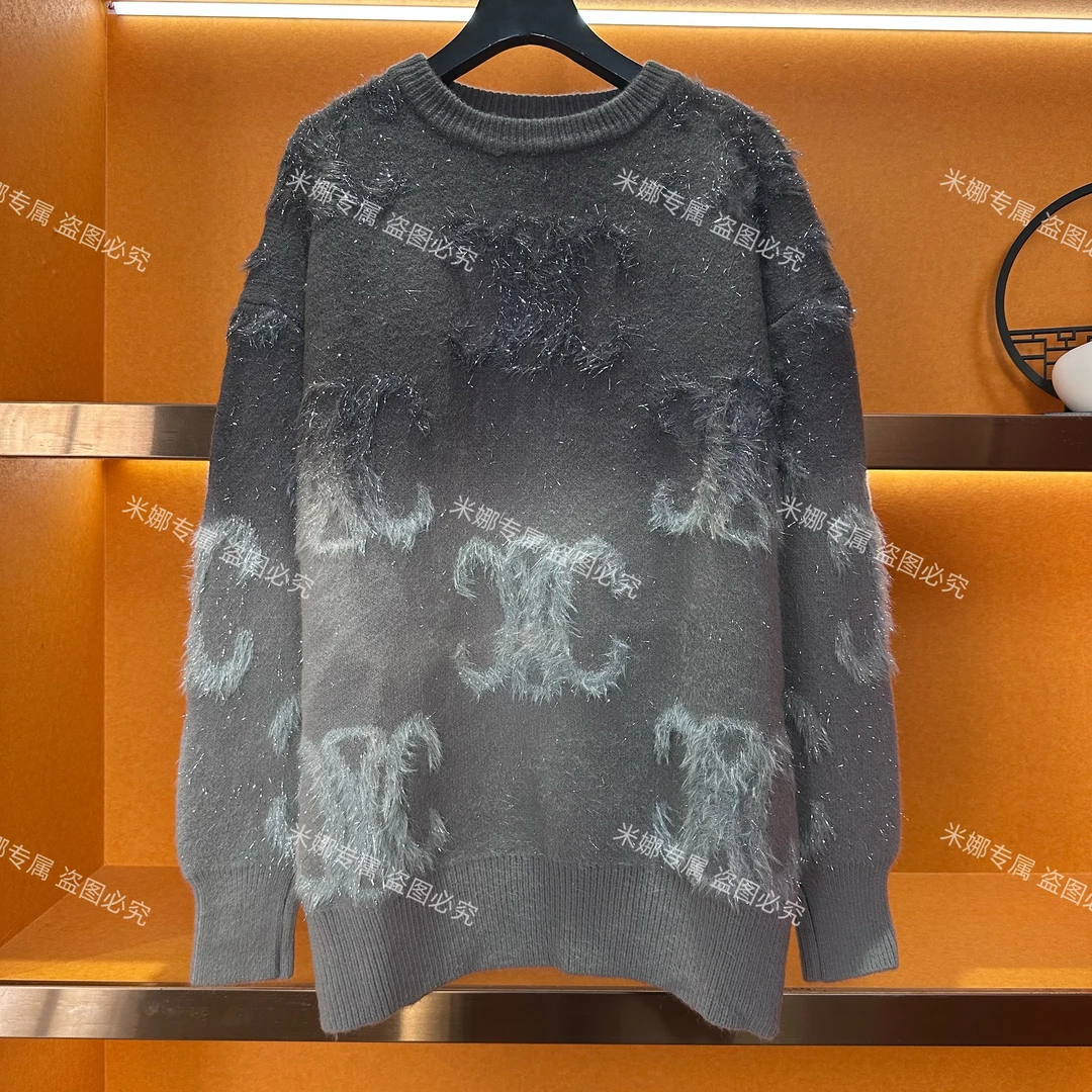 【米娜专属】慵懒风软糯渐变圆领针织内搭毛衣女秋冬2025001