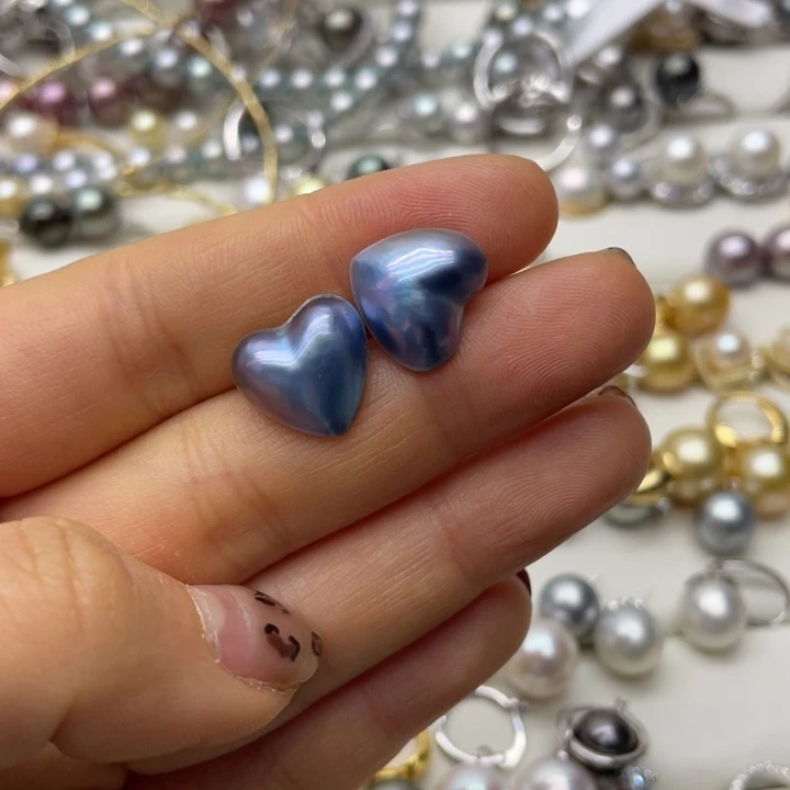 拼合珍珠（马贝珠）耳饰银S925镶嵌