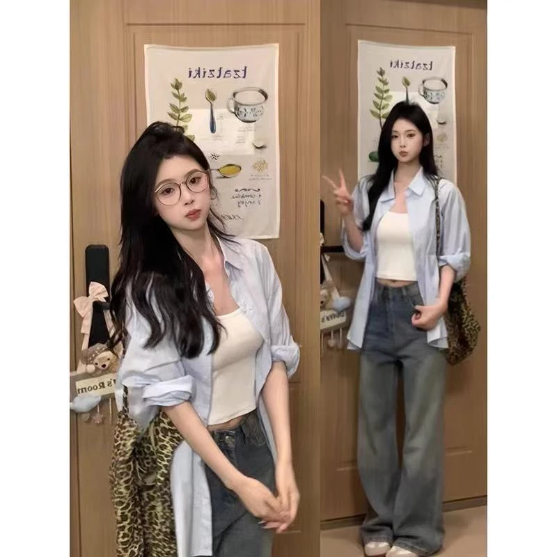 【安镜】XQ2408夏季新款设计感时尚显瘦百搭防晒衬衣