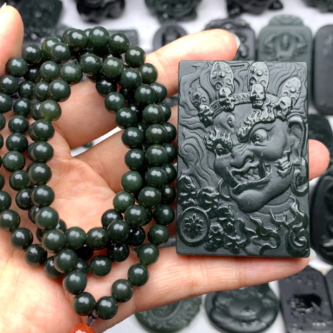 【闪购商品】和田玉未镶嵌颈饰邻**哥双面雕刻