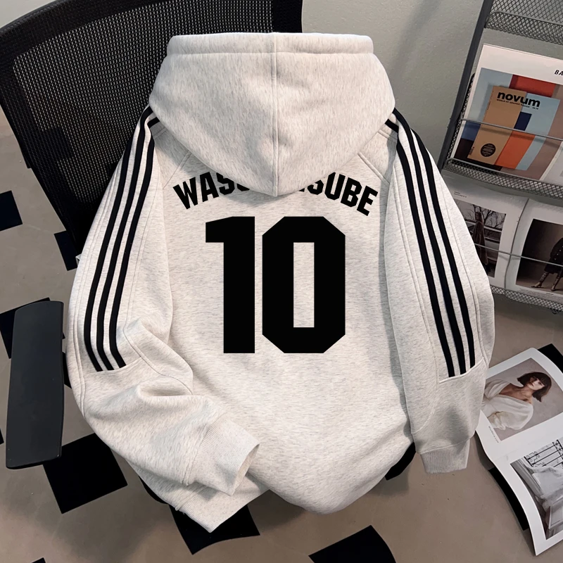 WASSUP HSUBE高街潮酷oversize连帽开衫卫衣秋冬慵懒宽松外套上衣