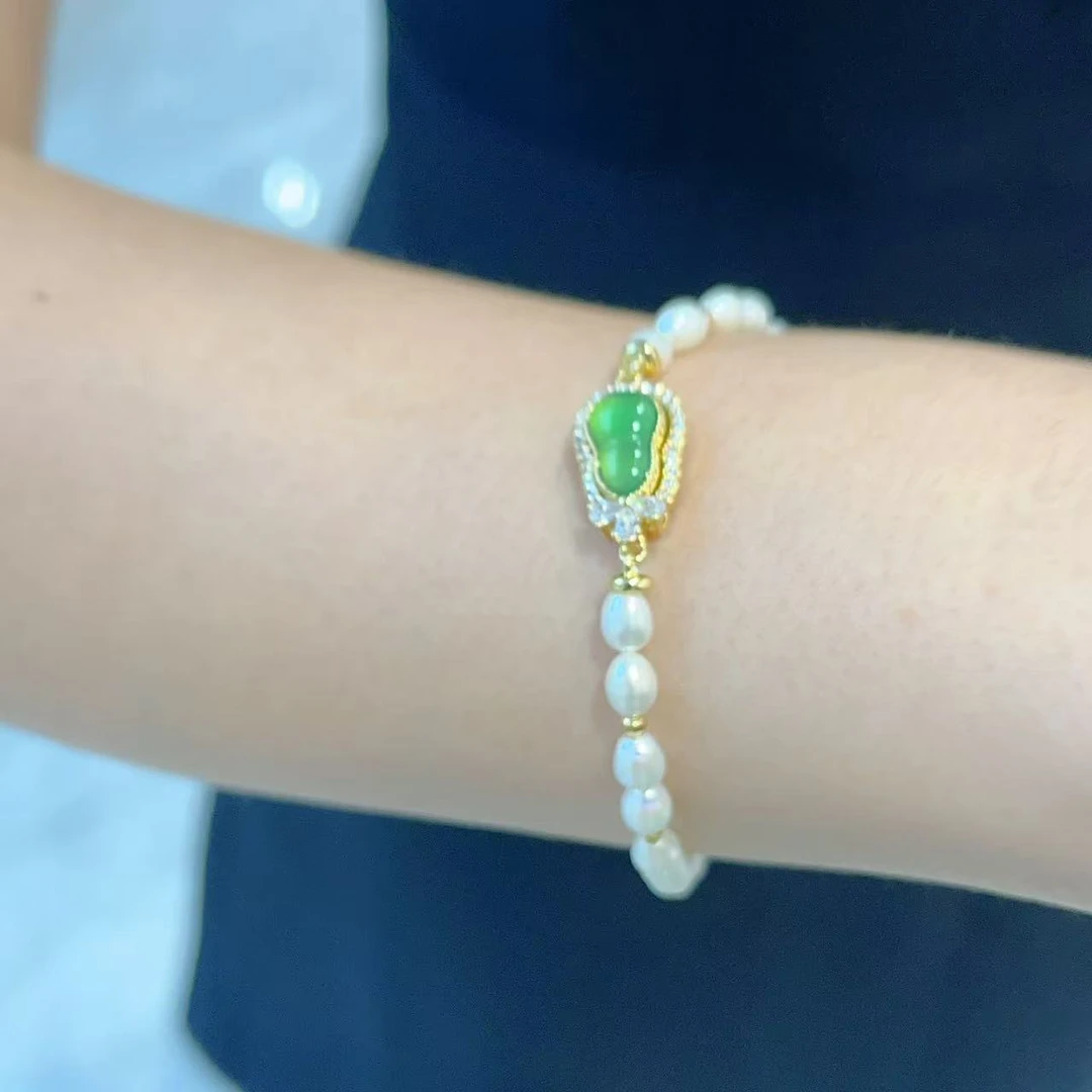 铜合金手链 绿葫芦珠珠手链