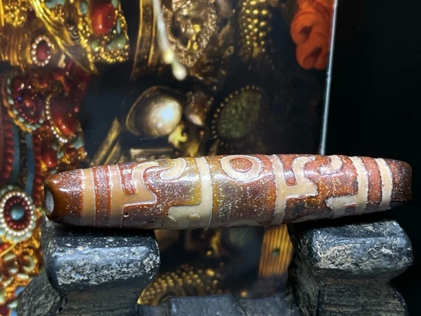 藏传橘红莲师三眼老珠珠！延续华贵！好珠子是孤独的