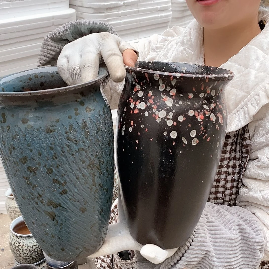 紫砂花盆瑕疵口15高25