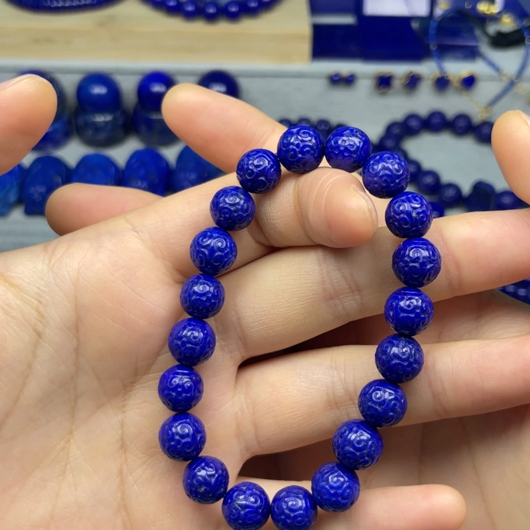 青金石未镶嵌手串9+