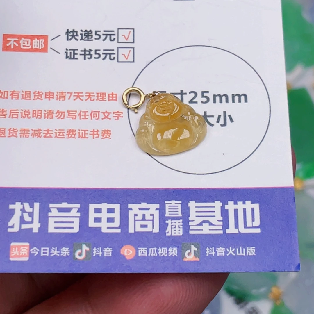 吊坠(不含链)18K金镶嵌翡翠