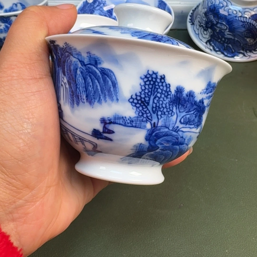 瓷景德镇纯手绘茶具圆圆255