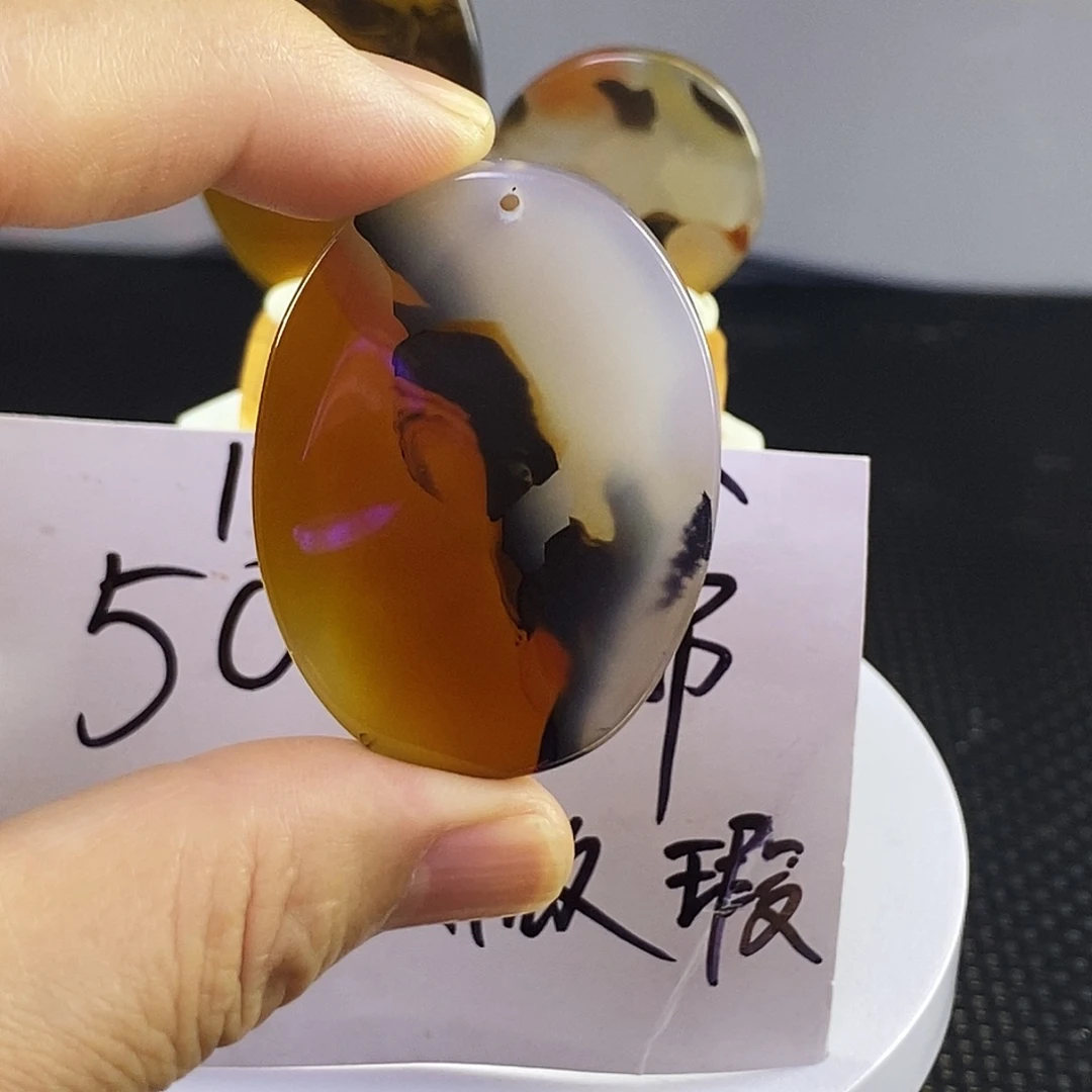 合成碳硅石非金属时尚图纹画面石饰品