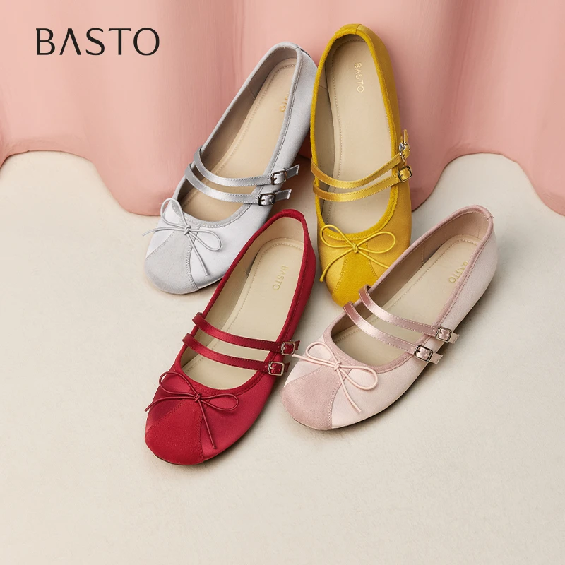 百思图2025秋季新款玛丽珍鞋时尚复古浅口粗跟女单鞋B8017CQ5