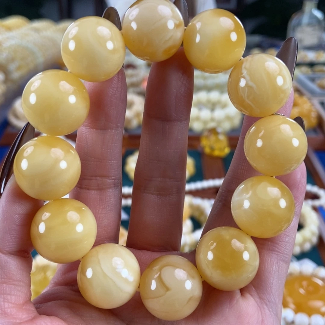 琥珀未镶嵌珠宝奇石18圆珠43.99
