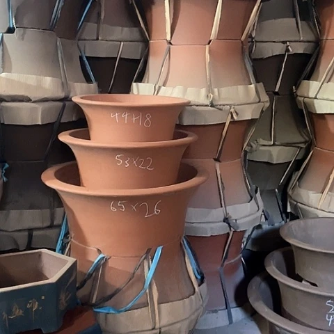 紫砂花盆大四角碗盆大中小三个红