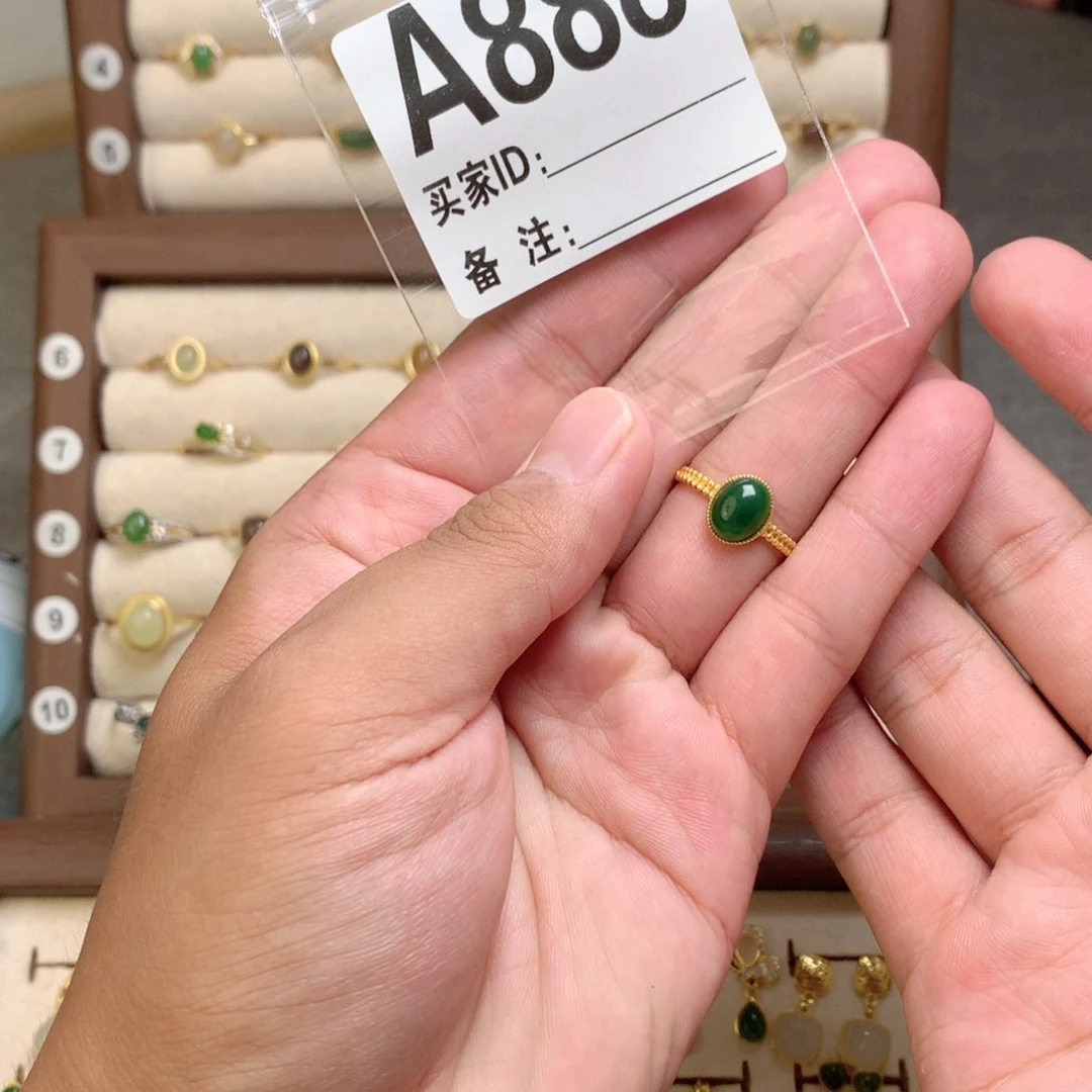 石***司和田玉（碧玉）戒指银S925镶嵌888