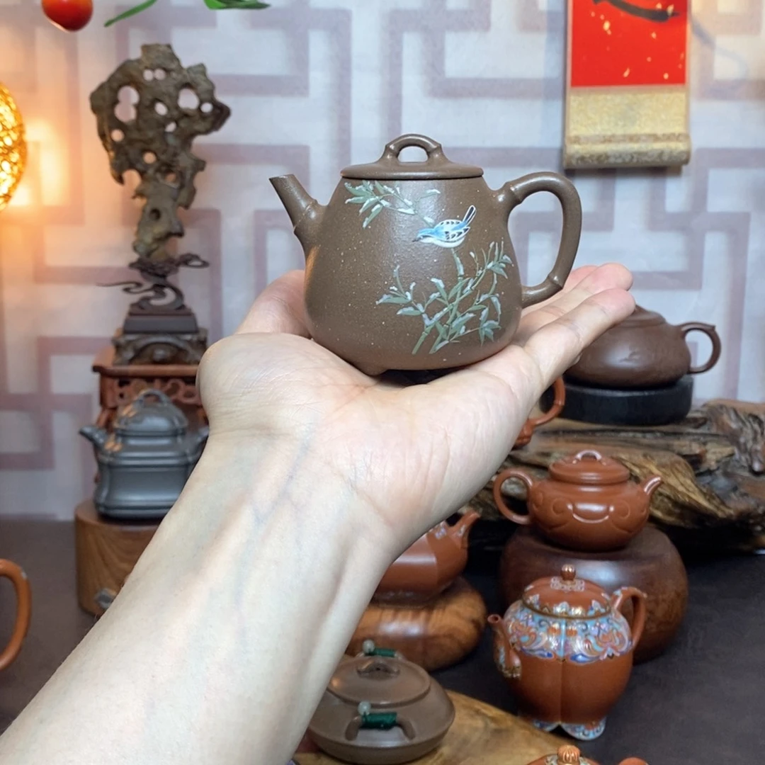 紫砂茶具老段泥绘小高瓢
