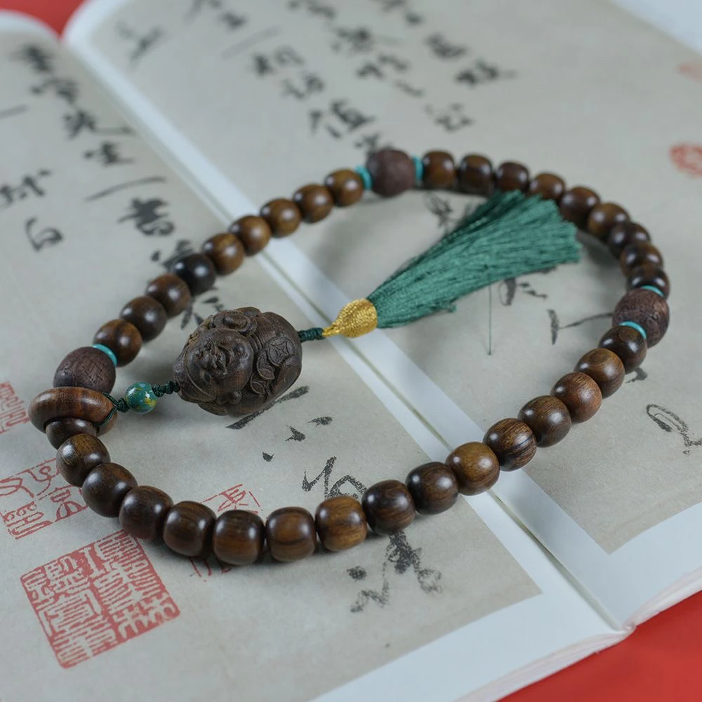 增香沉香木s55手持念珠车挂沉香木