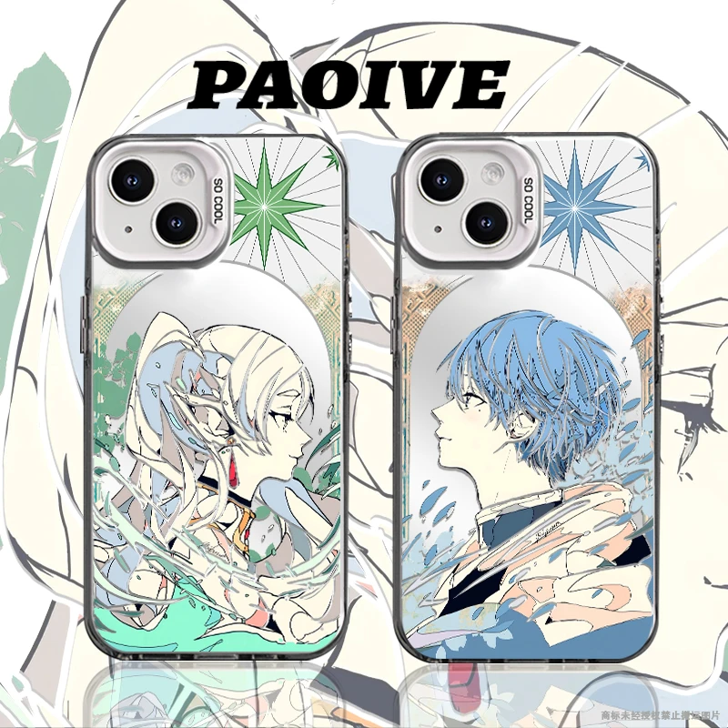 适用苹果华为vivo一加小米三星芙莉莲与辛美尔防摔彩银手机壳