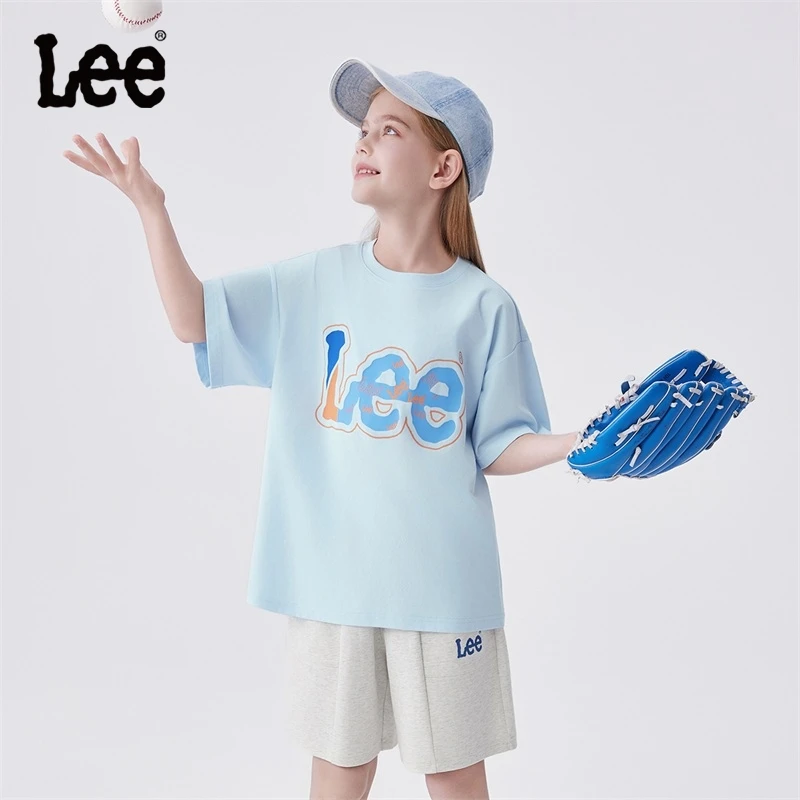Lee Kids儿童短袖套装夏季新款男童女童中大童休闲宽松夏装一套