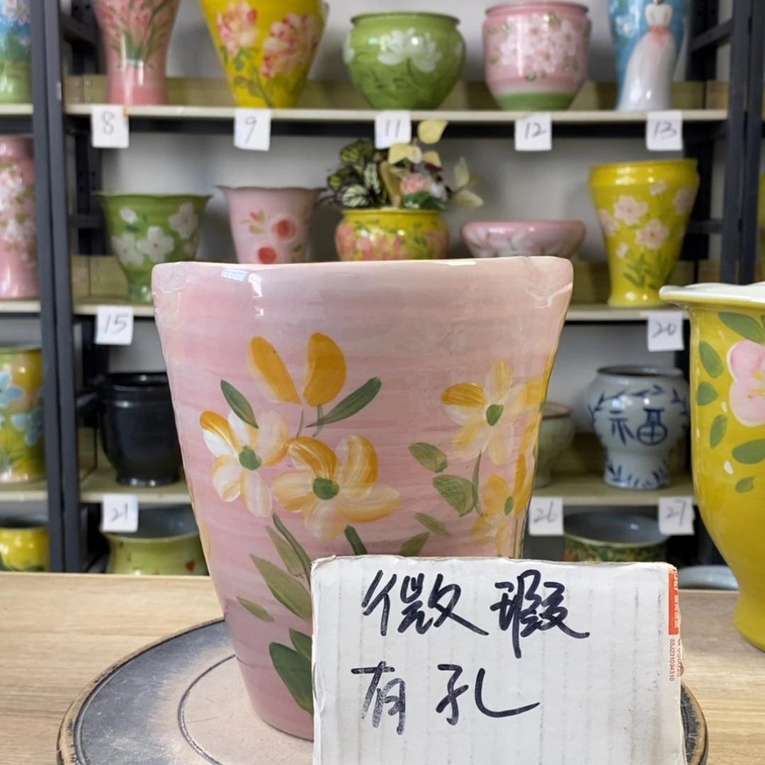 景德镇手工手绘陶瓷花盆