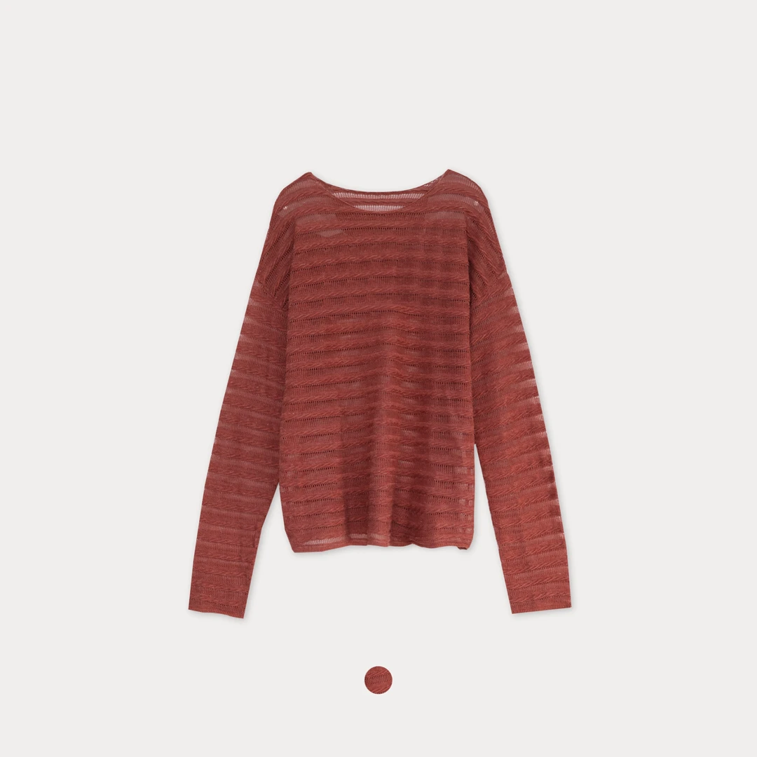 浮生若梦｜莱赛尔上衣慵懒松弛感长袖毛织衫MZ250511