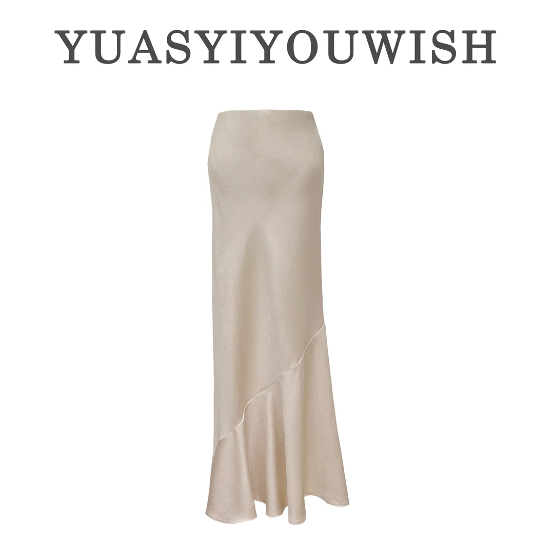 YUASYIYOUWISH|“玄清”设计师版权暗纹鱼尾半身裙